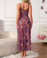 Leopard Butterfly High Slit Nightgown